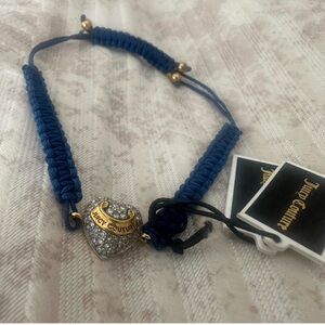 Juicy Couture Navy Bracelet with Gold Heart Charm